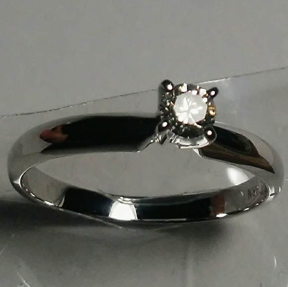 14k wg Diamond solitaire engagement / wedding ring - Picture 4 of 8